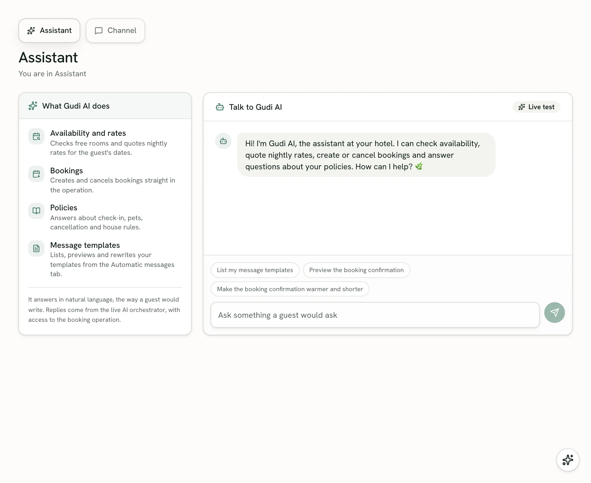 Gudi Comunicação · in the GudiSystem console