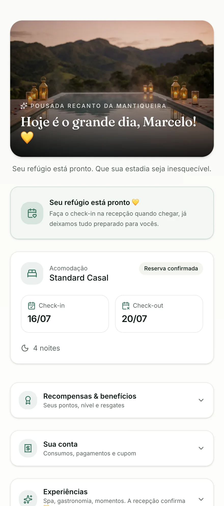 Gudi Jornadas · As boas-vindas do hóspede